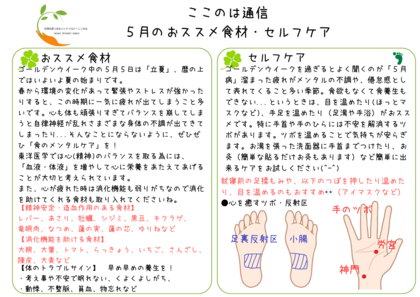 ２０２４年５月の食養生・簡単セルフケア